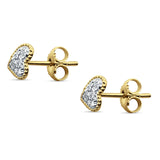 Asymmetrical Heart Diamond Stud Earring 14K Yellow Gold 0.13ct Wholesale