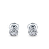 14K White Gold .12ct Heart Shaped Diamond Stud Earrings