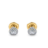 14K Yellow Gold .12ct Heart Shaped Diamond Stud Earrings