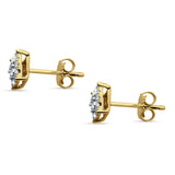 Diamond Cushion Cut Stud Earring 14K Yellow Gold 0.25ct Wholesale