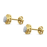 Diamond Stud Earrings Round Cluster 14K Yellow Gold 0.13ct Wholesale