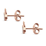 Diamond Paw Print Stud Earrings- Rose Gold 