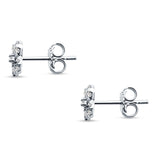 Diamond Clover Stud Earrings 14K White Gold 0.17ct Wholesale