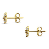 Diamond Clover Stud Earrings 14K Yellow Gold 0.17ct Wholesale