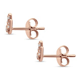 Hamsa Hand Diamond Stud Earrings 14K Rose Gold 0.04ct Wholesale