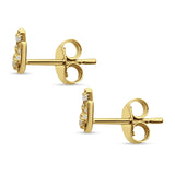 Hamsa Hand Diamond Stud Earrings 14K Yellow Gold 0.04ct Wholesale