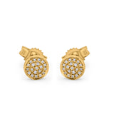 14K Yellow Gold .06ct Hexagon Shaped Diamond Stud Earrings