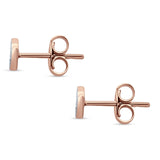 Diamond Stud Earrings Minimalist Hexagon Cluster 14K Rose Gold 0.06ct Wholesale