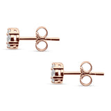 Diamond Flower Stud Earrings Round 14K Rose Gold 0.25ct Wholesale