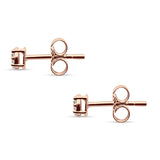 Diamond Flower Stud Earrings Minimalist 14K Rose Gold 0.11ct Wholesale