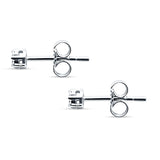 Solid 14K White Gold 3.4mm Round Diamond Stud Earrings Push Back Lovely Earring Wholesale