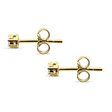 Solid 14K Yellow Gold 3.4mm Round Diamond Stud Earrings Push Back Lovely Earring Wholesale