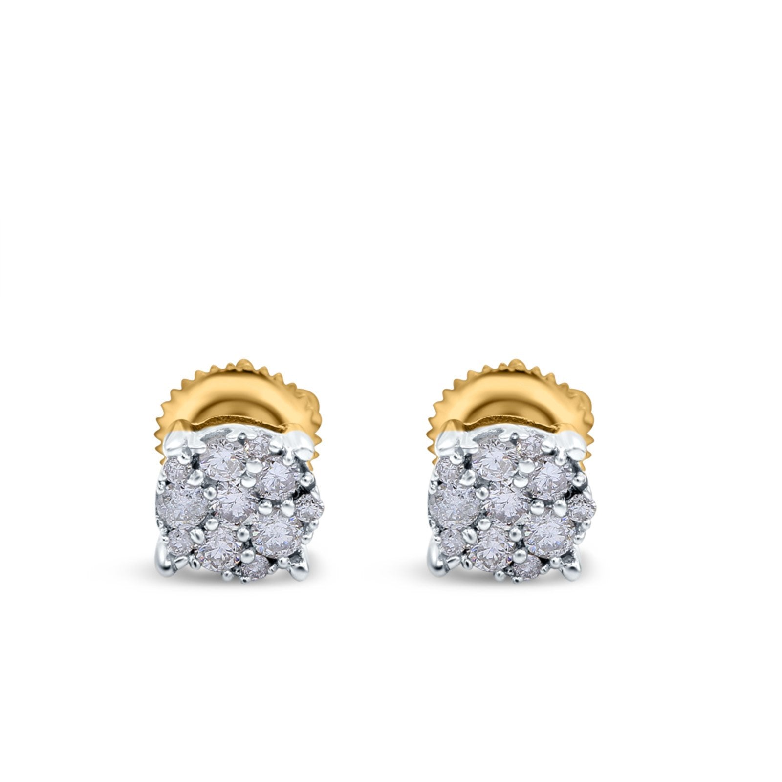 14K Yellow Gold Kite Shape Stud Earrings With Yellow Diamonds - 0.08 CTW