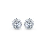 Simulated CZ Round Stud Earrings Design 925 Sterling Silver (6.3mm)