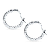 Huggie Hoop Earrings Round Cubic Zirconia 925 Sterling Silver Wholesale