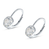 Leverback Round Hoop Earrings Cubic Zirconia 925 Sterling Silver Wholesale