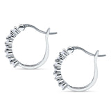 Half Eternity Huggie Hoop Earrings Cubic Zirconia 925 Sterling Silver Wholesale