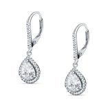Pear Teardrop Earrings Cubic Zirconia 925 Sterling Silver Wholesale