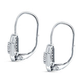 Halo Octagonal Earrings Cubic Zirconia 925 Sterling Silver Wholesale