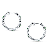 Huggie Hoop Earrings Simulated Green Emerald 925 Sterling Silver Wholesale