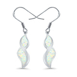 Marquise Drop Dangle Earrings Lab Created White Opal 925 Sterling Silver(30mm)