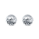 Stud Earrings Half Ball Hand Finish Design 925 Sterling Silver (8mm)