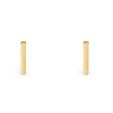 14K Yellow Gold Solid Bar Studs Earring Best Birthday Or Anniversary Gift