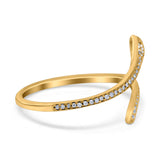 14K Yellow Gold 0.10ct Round 3mm G SI Diamond Petite Dainty Snake Eternity Band Engagement Wedding Ring