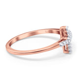 14K Rose Gold 0.12ct Round 9mm G SI Diamond Sideways Cross Eternity Band Engagement Wedding Ring Size 6.5