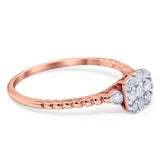 14K Rose Gold 0.26ct Round 6.3mm G SI Diamond Engagement Wedding Promise Ring Size 6.5