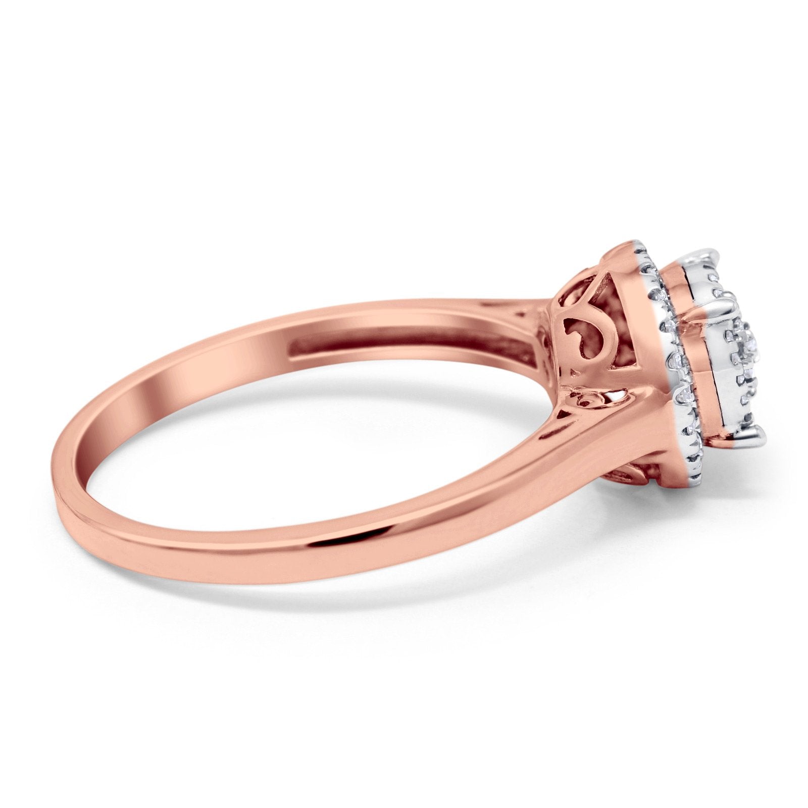 14K ROSE GOLD GUARD DIAMOND RING GUARD SIZE 6.5 WITH 38=0.55TW ROUND G-H  SI1-SI2 DIAMONDS - 001-125-00589