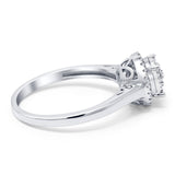 14K White Gold 0.20ct Round 9mm G SI Diamond Engagement Wedding Ring Size 6.5