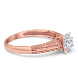 14K Rose Gold 0.1ct Round 6.5mm G SI Diamond Solitaire Engagement Wedding Ring Size 6.5