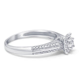 14K White Gold 0.1ct Round 6.5mm G SI Diamond Solitaire Engagement Wedding Ring Size 6.5