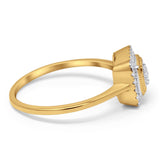 14K Yellow Gold 0.17ct Princess 8.7mm G SI Diamond Engagement Wedding Ring Size 6.5