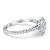 14K White Gold 0.26ct Round 9.5mm G SI Diamond Engagement Wedding Ring Size 6.5