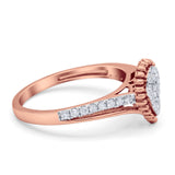 14K Rose Gold 0.25ct Pear Shape 10mm G SI Diamond Engagement Wedding Ring Size 6.5