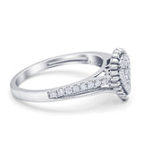 14K White Gold 0.25ct Pear Shape 10mm G SI Diamond Engagement Wedding Ring Size 6.5