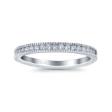 Half Eternity Ring Wedding Engagement Band Round Simulated Cubic Zirconia 925 Sterling Silver