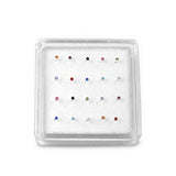 Assorted Color Nose Stud 925 Sterling Silver 1.8mm-(20 Nose Studs in a Box)