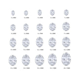 (Pack of 5) Oval White Simulated Cubic Zirconia
