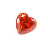 (Pack of 5) Heart Simulated Orange CZ