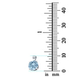 Simulated Aquamarine Cubic Zirconia Round Charm Pendant 925 Sterling Silver (10mm)