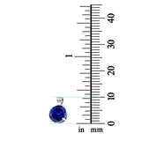 Simulated Blue Sapphire Cubic Zirconia Round Charm Pendant 925 Sterling Silver (10mm)