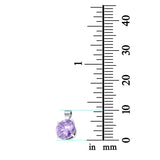 Simulated Lavender CZ Round Charm Pendant 925 Sterling Silver (10mm)
