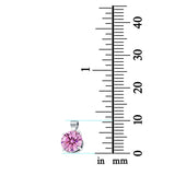 Simulated Pink Cubic Zirconia Round Charm Pendant 925 Sterling Silver (10mm)