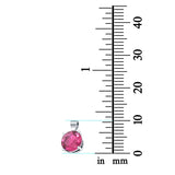 Simulated Rose Pink Cubic Zirconia Round Charm Pendant 925 Sterling Silver (10mm)