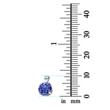 Simulated Tanzanite Cubic Zirconia Round Charm Pendant 925 Sterling Silver (10mm)