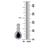 Fashion Jewelry Charm Pendant Pear Simulated Black CZ 925 Sterling Silver