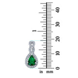 Fashion Jewelry Charm Pendant Pear Simulated Green Emerald CZ 925 Sterling Silver
